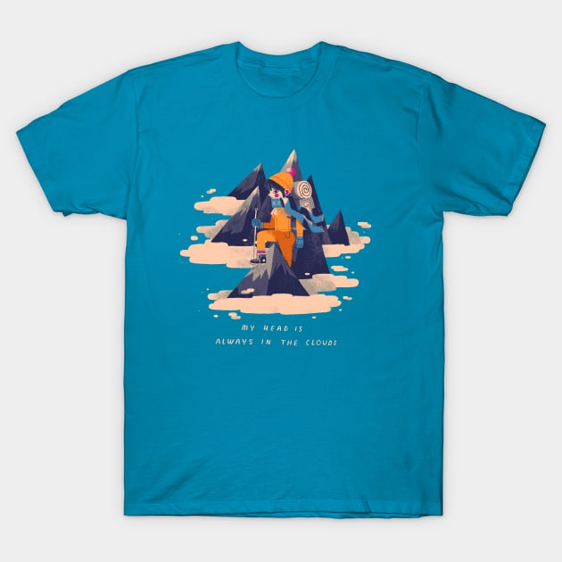 my head is always in the clouds T-Shirt by Louisros